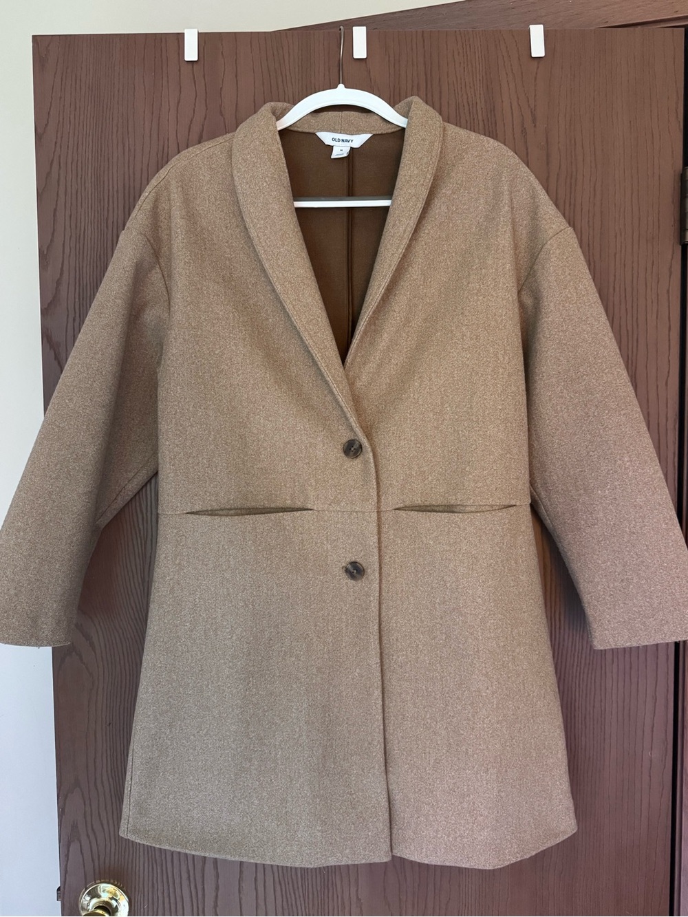 Old Navy Women's Camel/Tan Single-Breasted Pea Coat